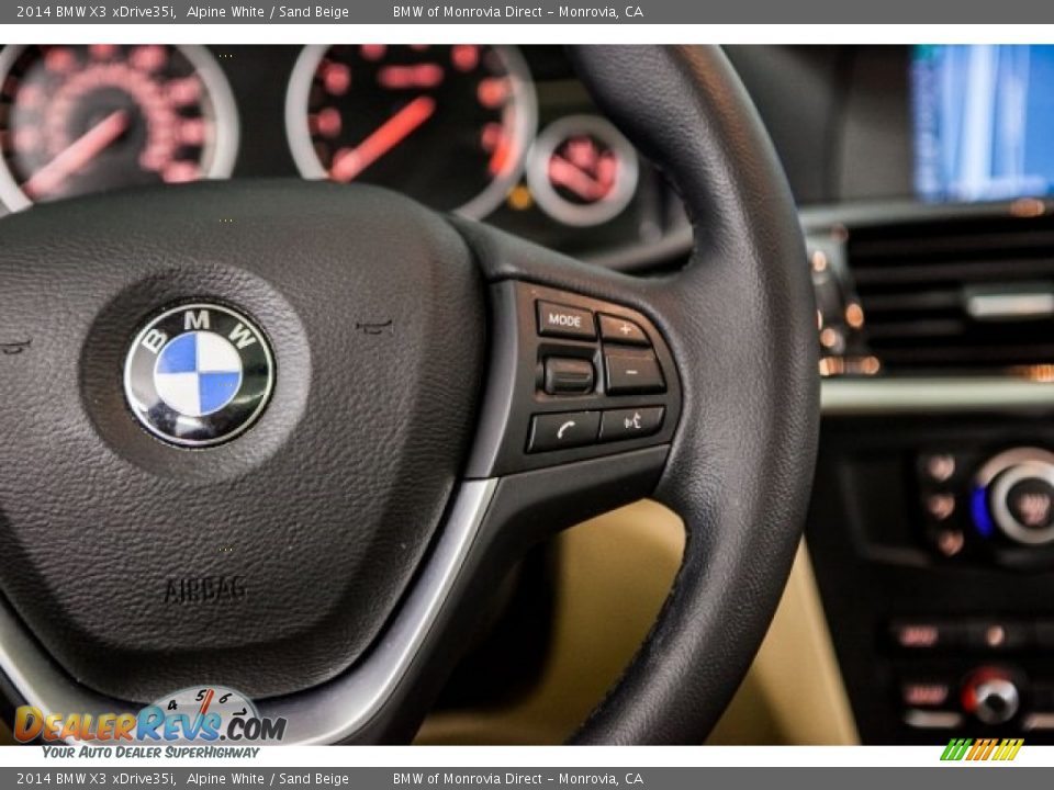 2014 BMW X3 xDrive35i Alpine White / Sand Beige Photo #18