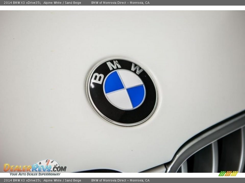 2014 BMW X3 xDrive35i Alpine White / Sand Beige Photo #30