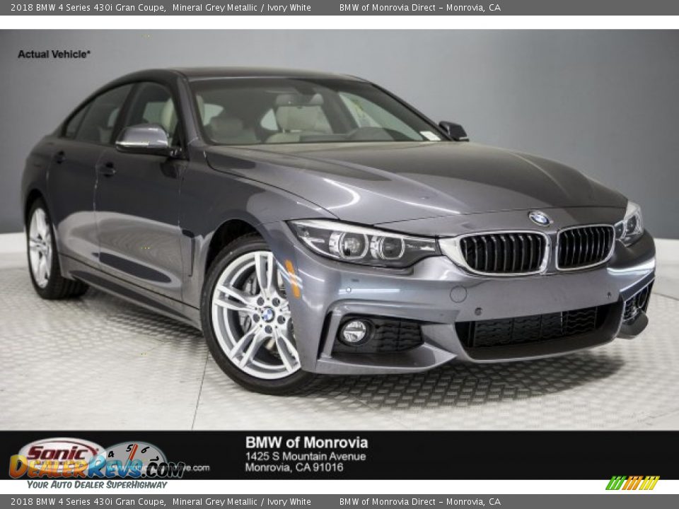 2018 BMW 4 Series 430i Gran Coupe Mineral Grey Metallic / Ivory White Photo #1
