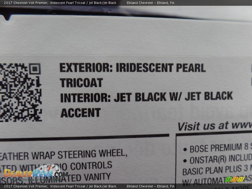 2017 Chevrolet Volt Premier Iridescent Pearl Tricoat / Jet Black/Jet Black Photo #33
