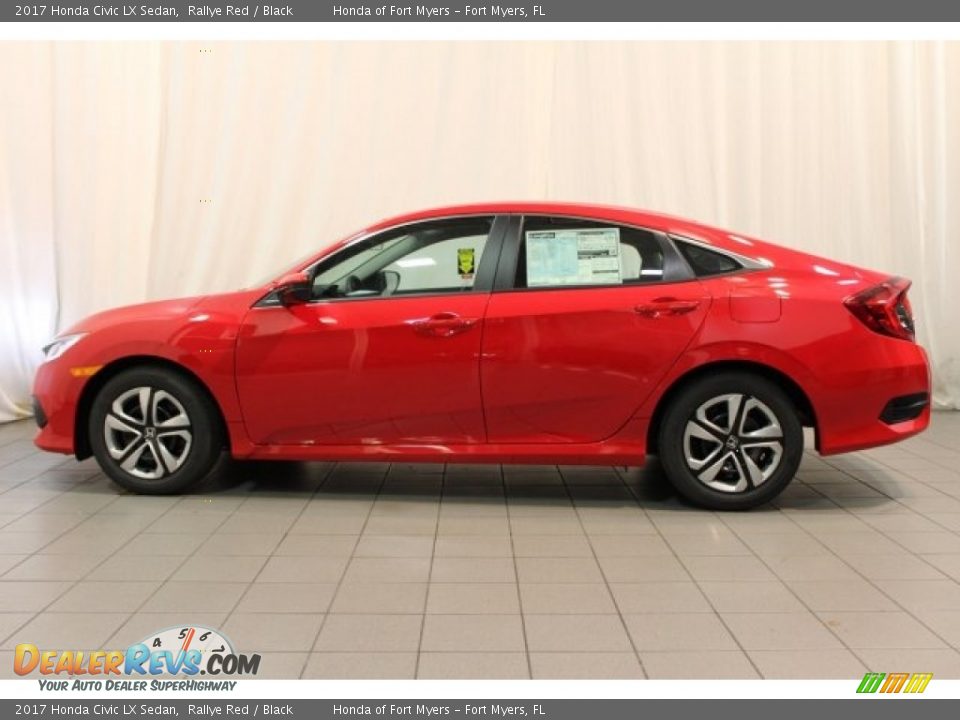 2017 Honda Civic LX Sedan Rallye Red / Black Photo #7