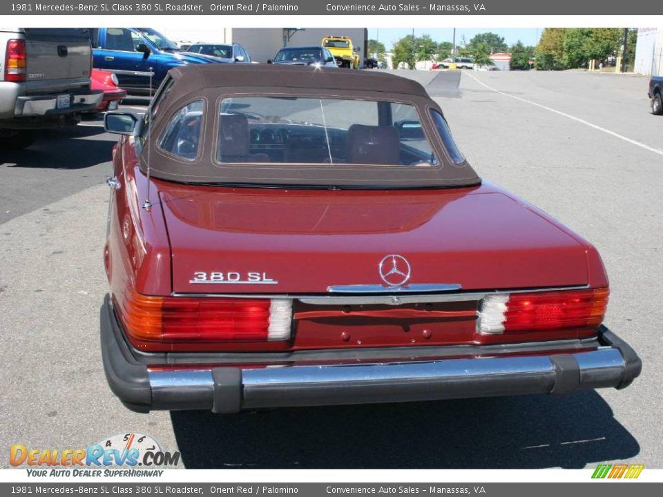 1981 Mercedes-Benz SL Class 380 SL Roadster Orient Red / Palomino Photo #7