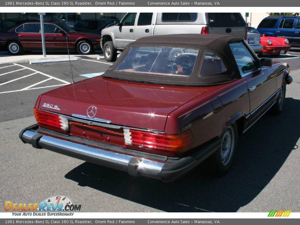 1981 Mercedes-Benz SL Class 380 SL Roadster Orient Red / Palomino Photo #8
