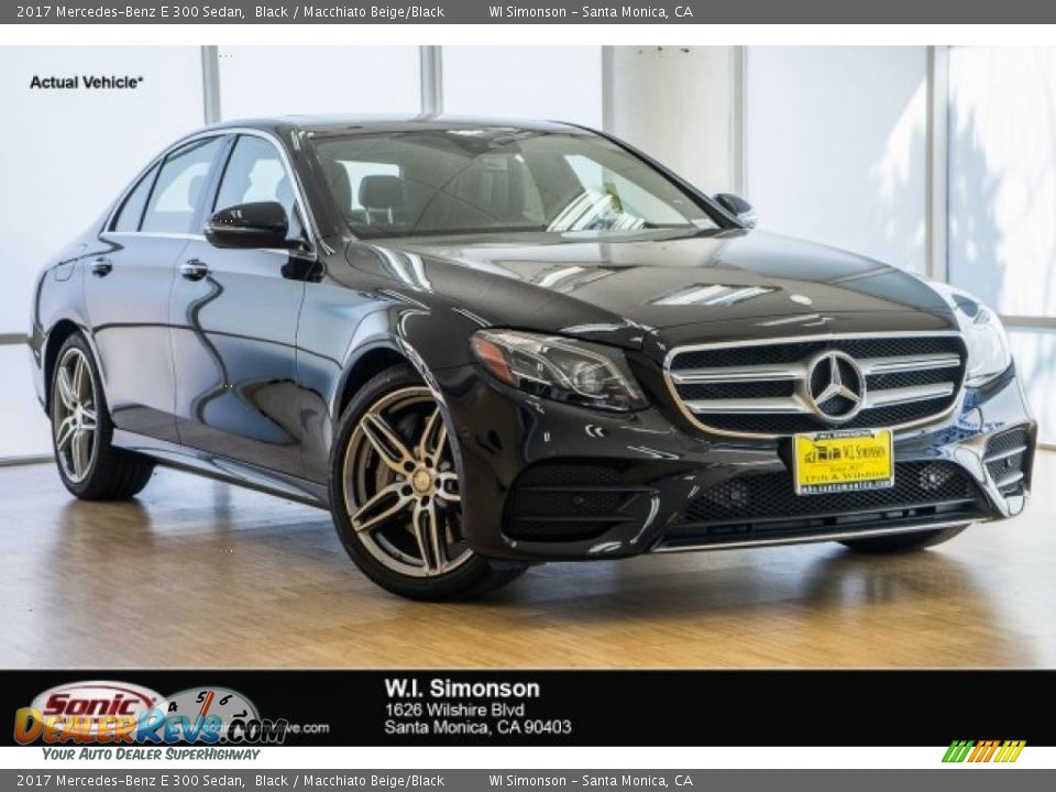 2017 Mercedes-Benz E 300 Sedan Black / Macchiato Beige/Black Photo #1