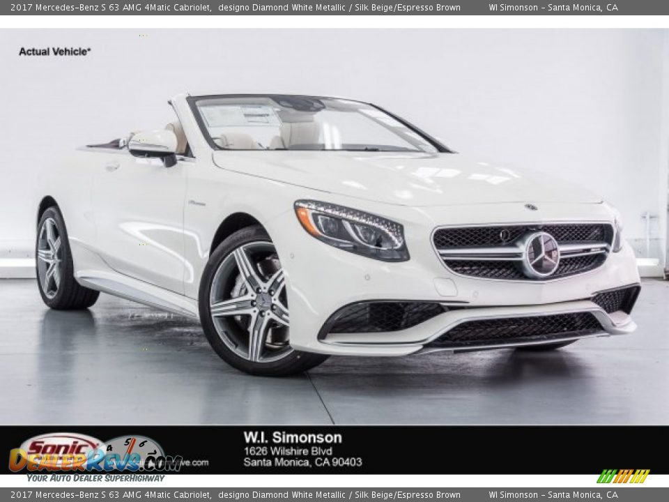2017 Mercedes-Benz S 63 AMG 4Matic Cabriolet designo Diamond White Metallic / Silk Beige/Espresso Brown Photo #1