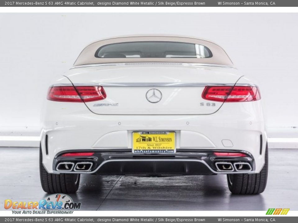 2017 Mercedes-Benz S 63 AMG 4Matic Cabriolet designo Diamond White Metallic / Silk Beige/Espresso Brown Photo #4
