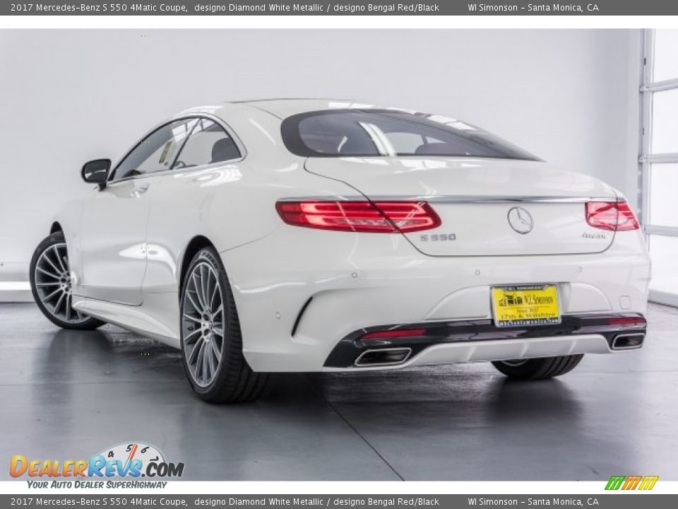 2017 Mercedes-Benz S 550 4Matic Coupe designo Diamond White Metallic / designo Bengal Red/Black Photo #3