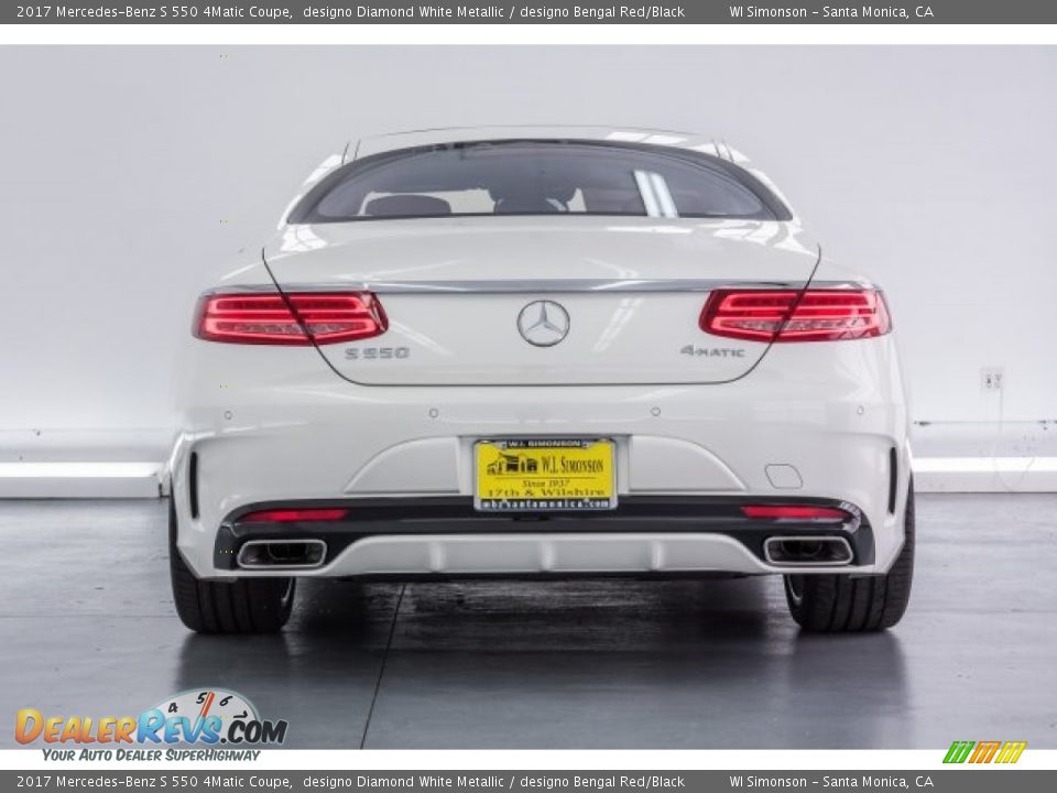 2017 Mercedes-Benz S 550 4Matic Coupe designo Diamond White Metallic / designo Bengal Red/Black Photo #4