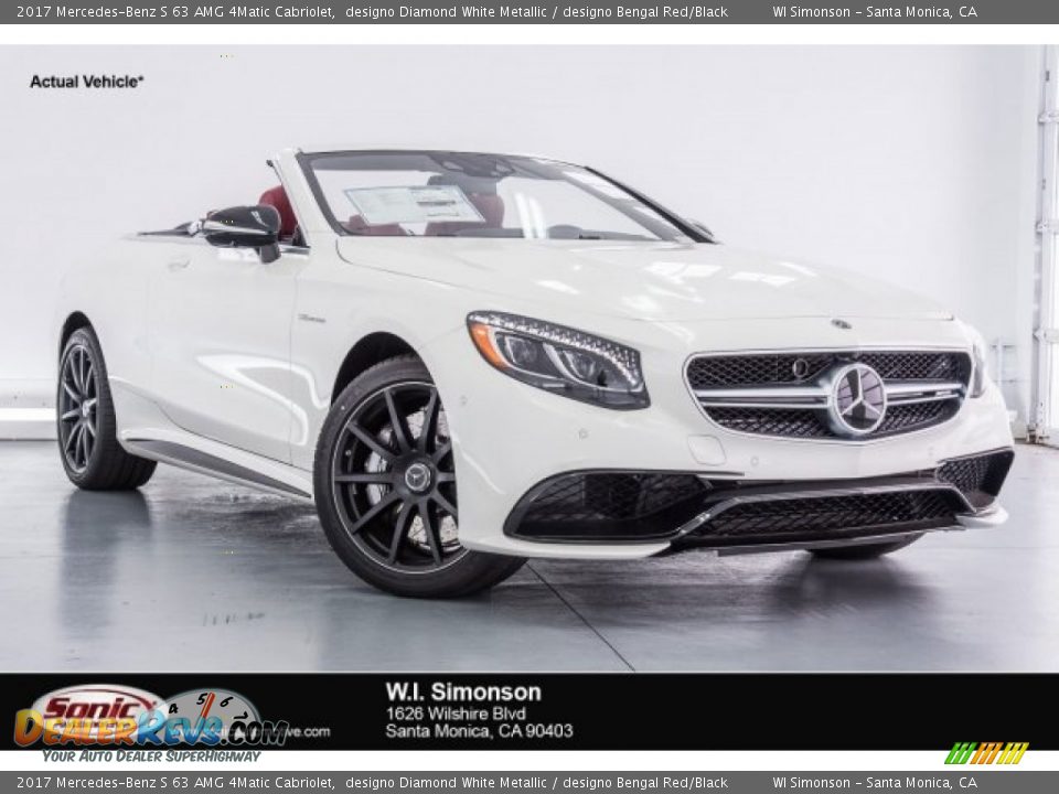 2017 Mercedes-Benz S 63 AMG 4Matic Cabriolet designo Diamond White Metallic / designo Bengal Red/Black Photo #1