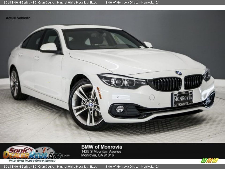2018 BMW 4 Series 430i Gran Coupe Mineral White Metallic / Black Photo #1