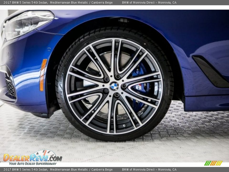 2017 BMW 5 Series 540i Sedan Mediterranean Blue Metallic / Canberra Beige Photo #9