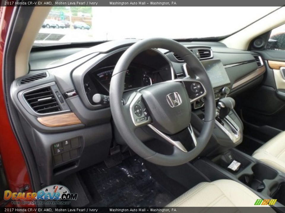 2017 Honda CR-V EX AWD Molten Lava Pearl / Ivory Photo #9