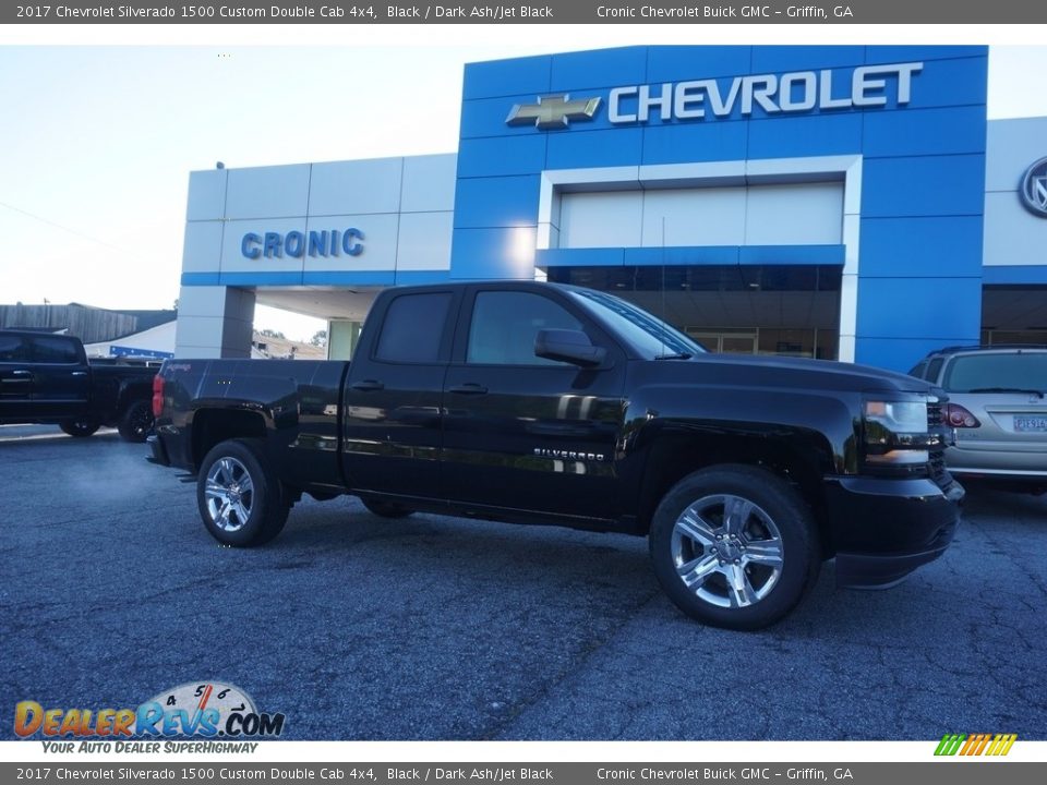 2017 Chevrolet Silverado 1500 Custom Double Cab 4x4 Black / Dark Ash/Jet Black Photo #1