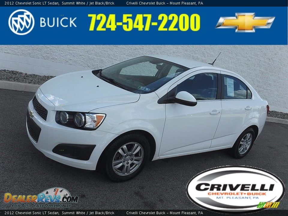 2012 Chevrolet Sonic LT Sedan Summit White / Jet Black/Brick Photo #1