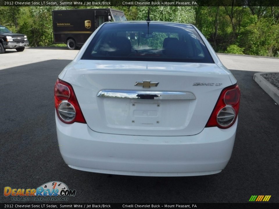 2012 Chevrolet Sonic LT Sedan Summit White / Jet Black/Brick Photo #9