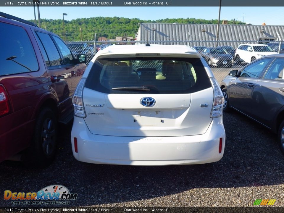 2012 Toyota Prius v Five Hybrid Blizzard White Pearl / Bisque Photo #2