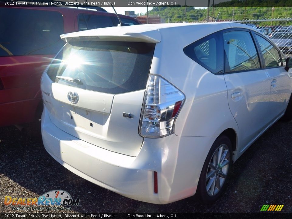 2012 Toyota Prius v Five Hybrid Blizzard White Pearl / Bisque Photo #3