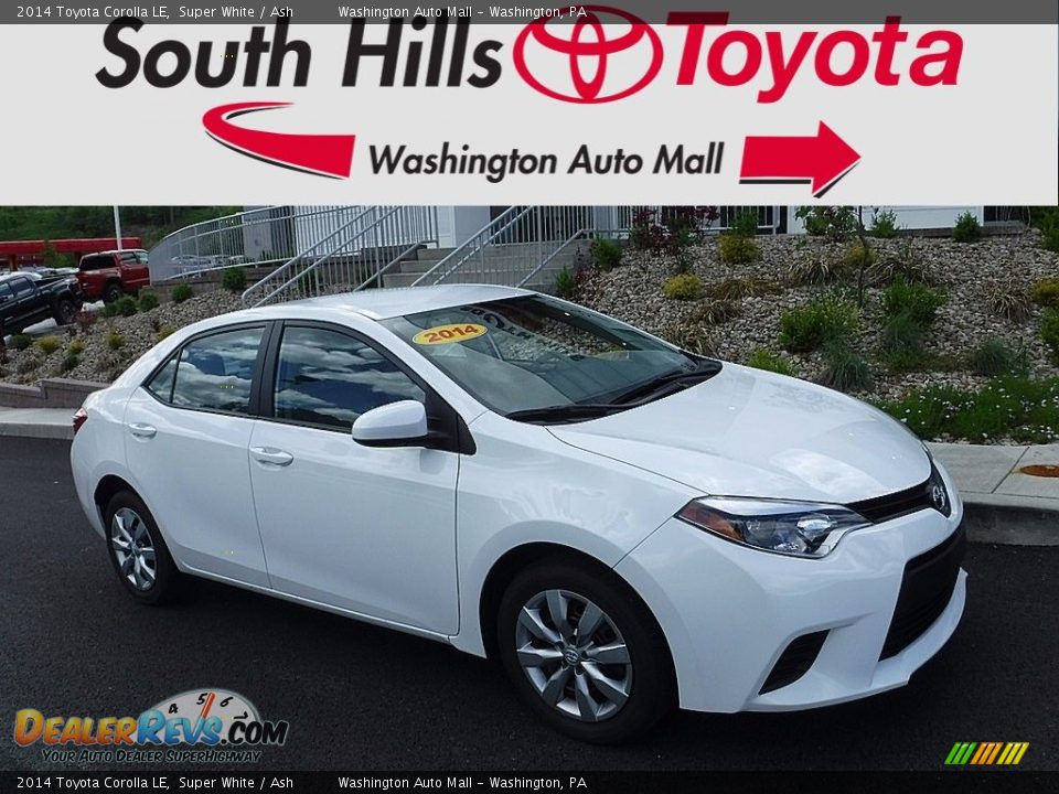 2014 Toyota Corolla LE Super White / Ash Photo #1