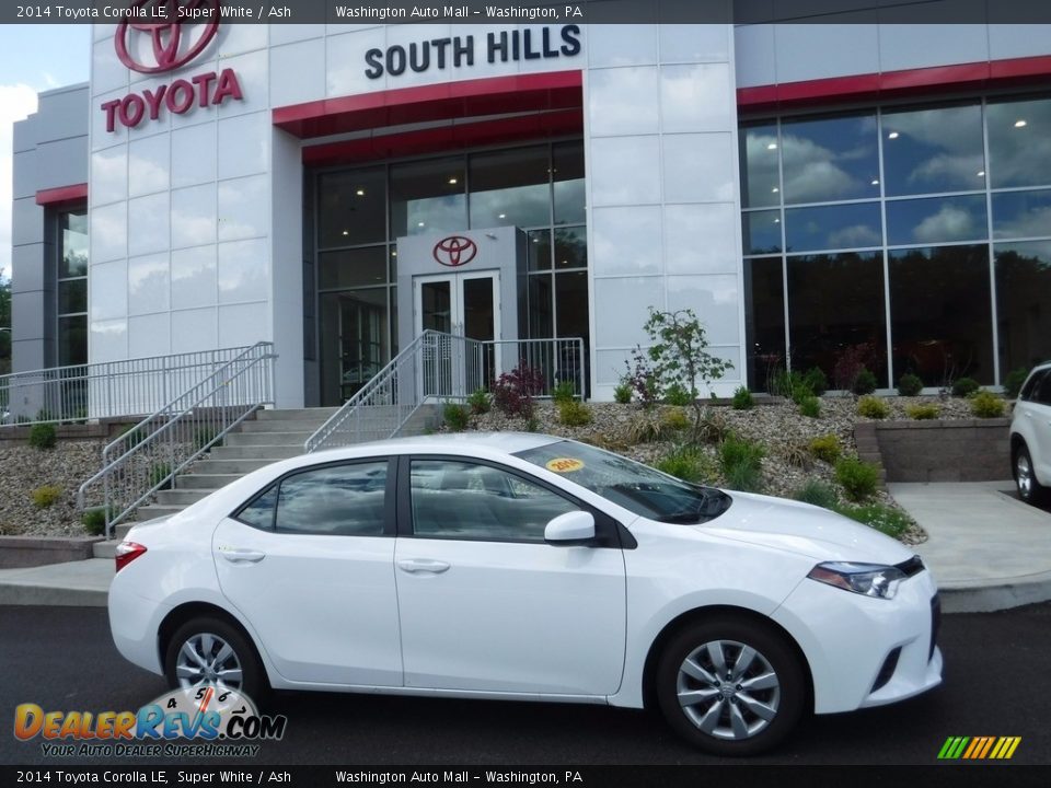 2014 Toyota Corolla LE Super White / Ash Photo #2