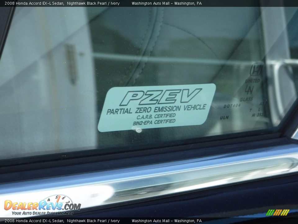 2008 Honda Accord EX-L Sedan Nighthawk Black Pearl / Ivory Photo #8