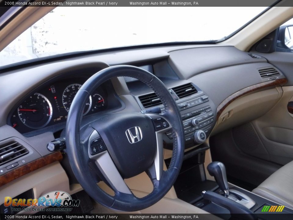 2008 Honda Accord EX-L Sedan Nighthawk Black Pearl / Ivory Photo #13
