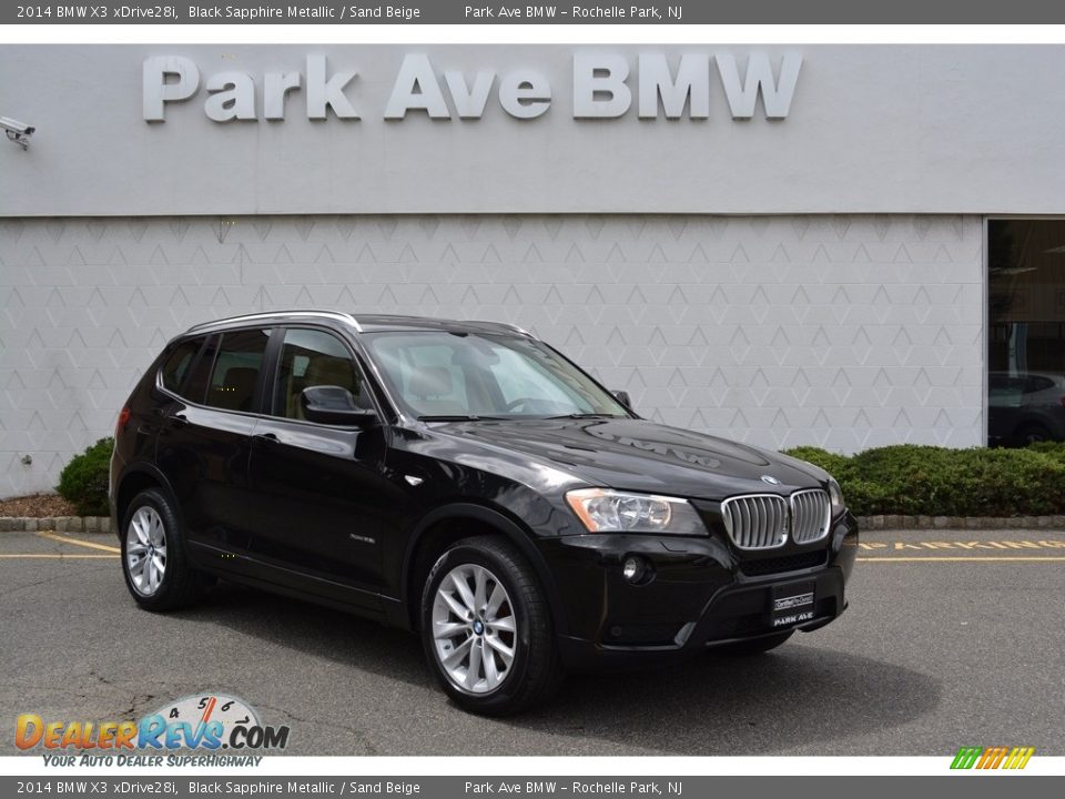 2014 BMW X3 xDrive28i Black Sapphire Metallic / Sand Beige Photo #1