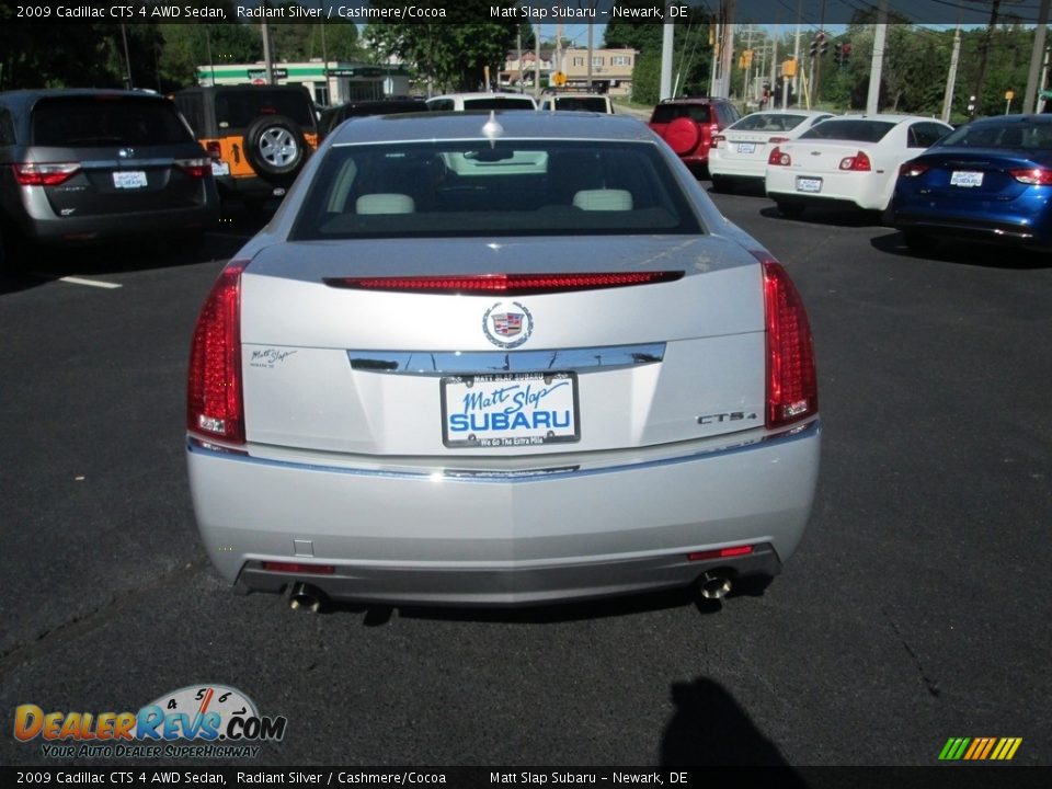 2009 Cadillac CTS 4 AWD Sedan Radiant Silver / Cashmere/Cocoa Photo #7