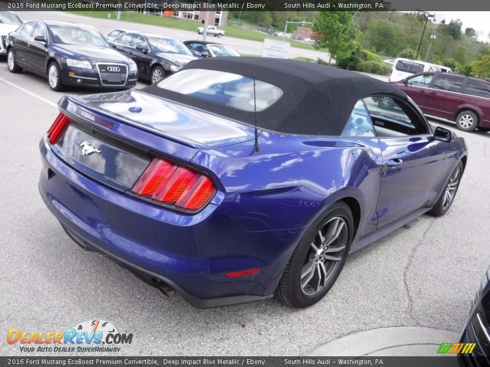 2016 Ford Mustang EcoBoost Premium Convertible Deep Impact Blue Metallic / Ebony Photo #15