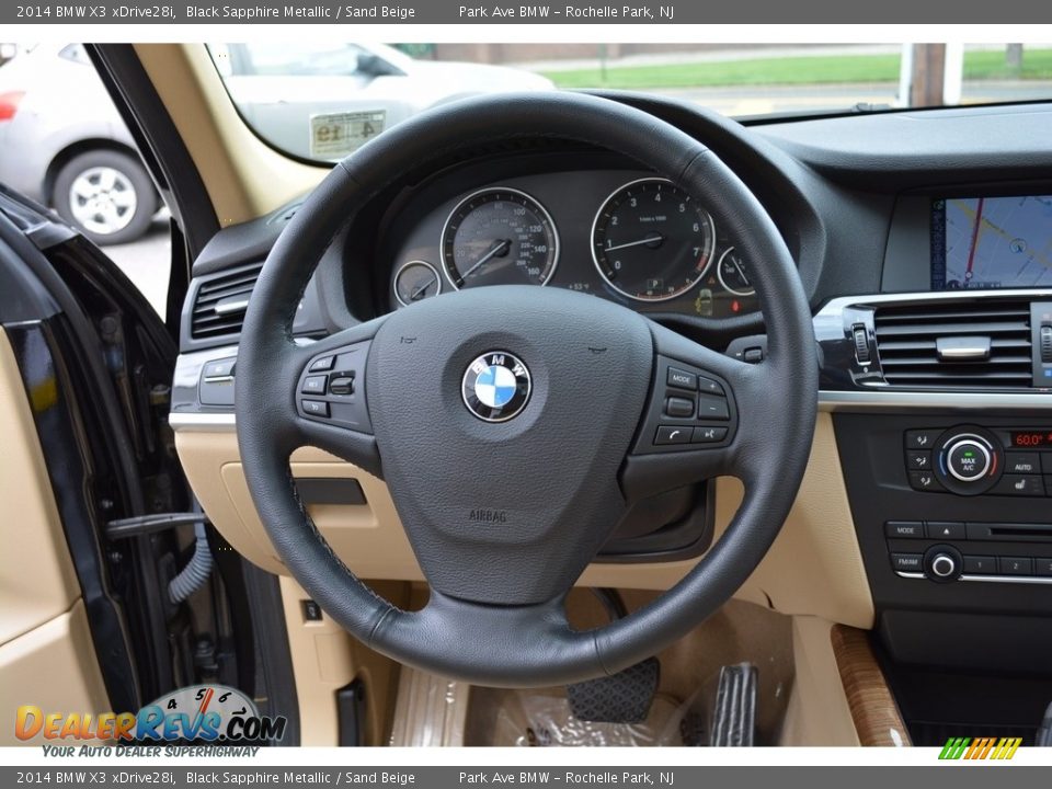 2014 BMW X3 xDrive28i Black Sapphire Metallic / Sand Beige Photo #18