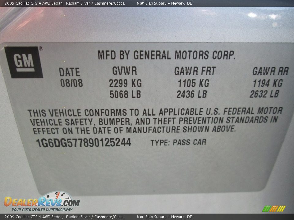 2009 Cadillac CTS 4 AWD Sedan Radiant Silver / Cashmere/Cocoa Photo #28