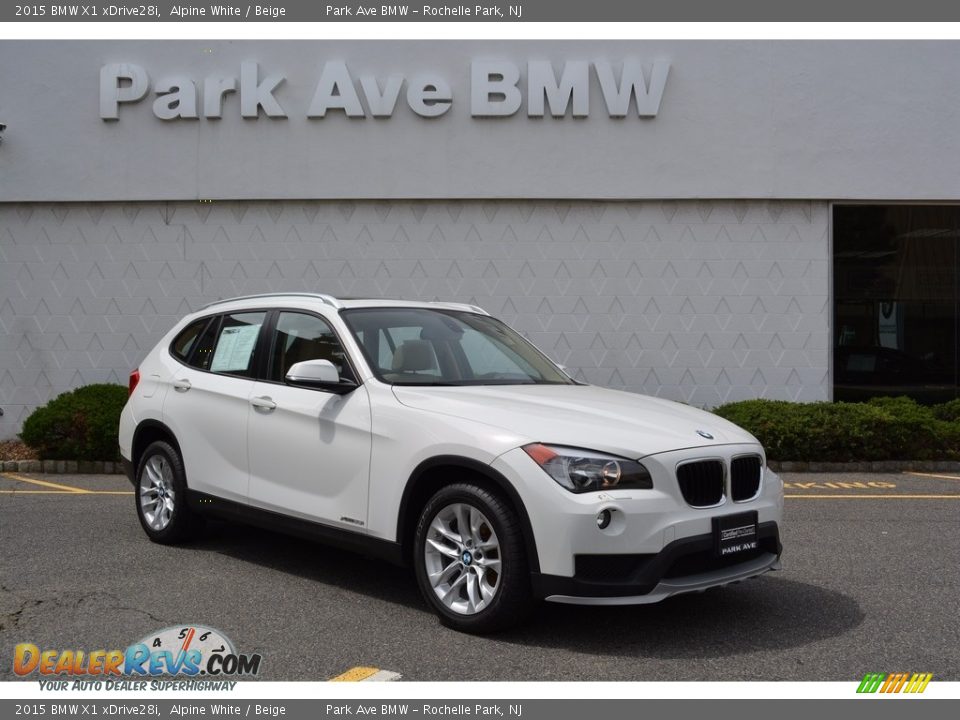 2015 BMW X1 xDrive28i Alpine White / Beige Photo #1