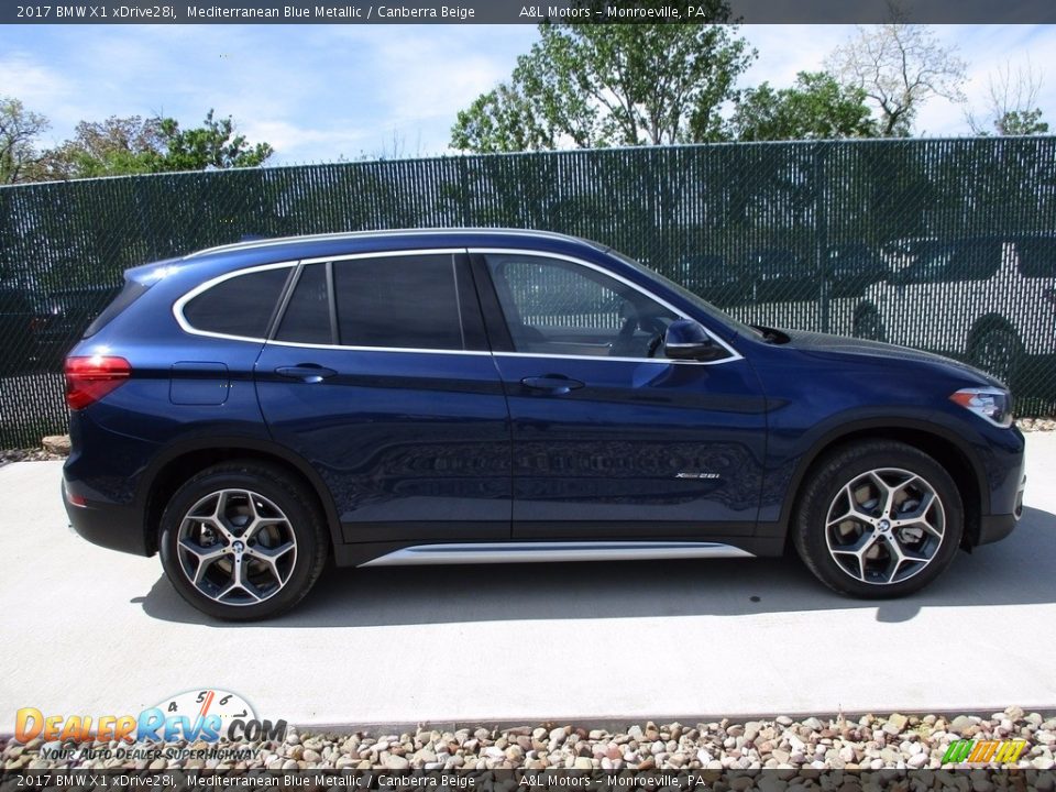 2017 BMW X1 xDrive28i Mediterranean Blue Metallic / Canberra Beige Photo #2