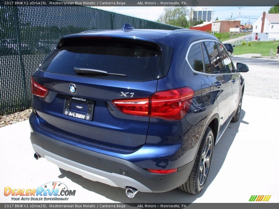 2017 BMW X1 xDrive28i Mediterranean Blue Metallic / Canberra Beige Photo #4