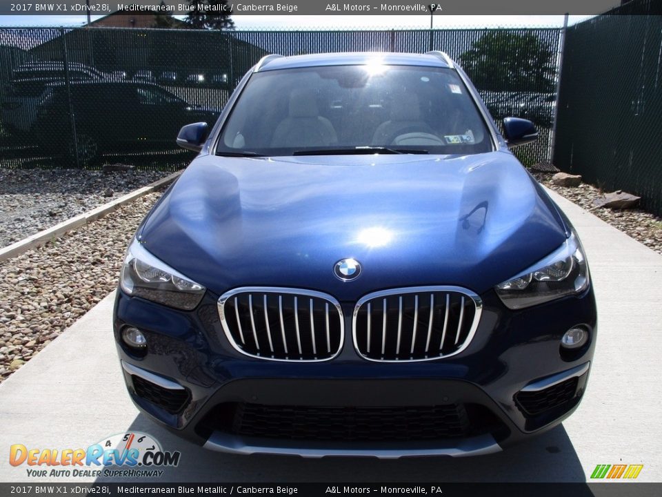2017 BMW X1 xDrive28i Mediterranean Blue Metallic / Canberra Beige Photo #6