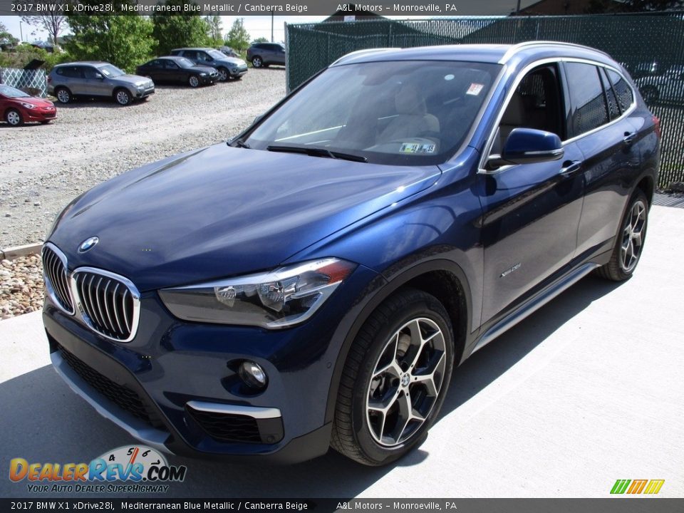 2017 BMW X1 xDrive28i Mediterranean Blue Metallic / Canberra Beige Photo #7
