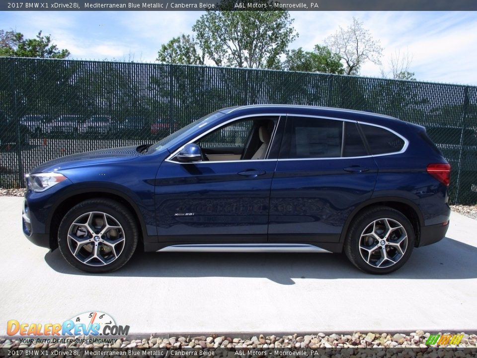 2017 BMW X1 xDrive28i Mediterranean Blue Metallic / Canberra Beige Photo #8