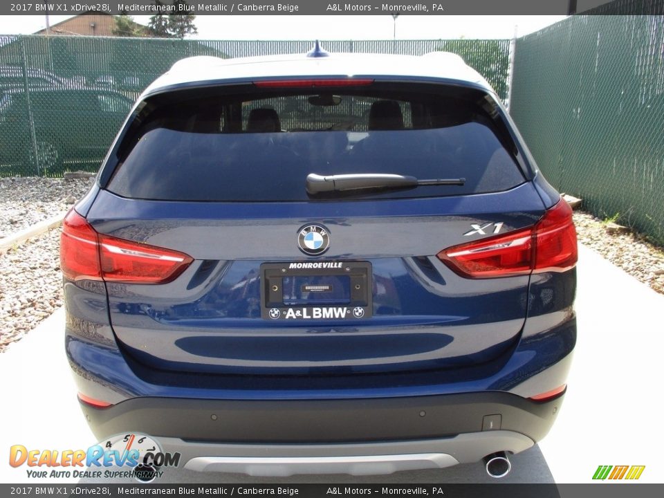 2017 BMW X1 xDrive28i Mediterranean Blue Metallic / Canberra Beige Photo #9