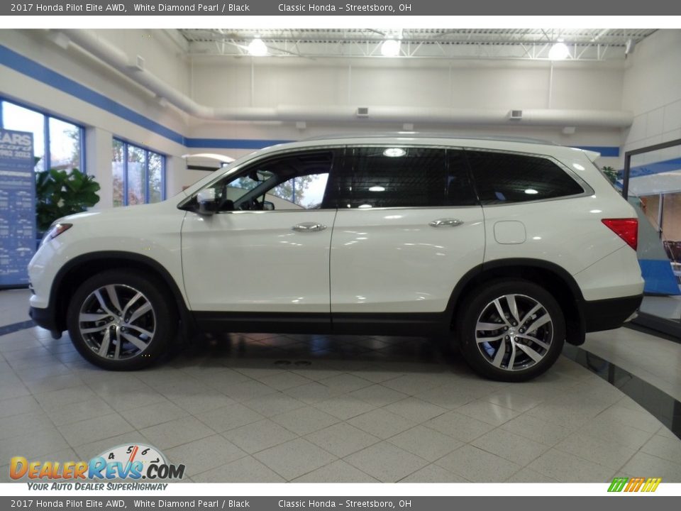2017 Honda Pilot Elite AWD White Diamond Pearl / Black Photo #3