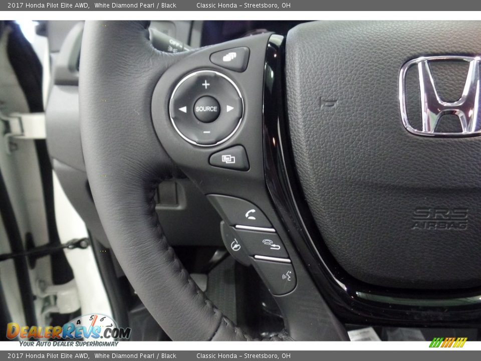 2017 Honda Pilot Elite AWD White Diamond Pearl / Black Photo #17