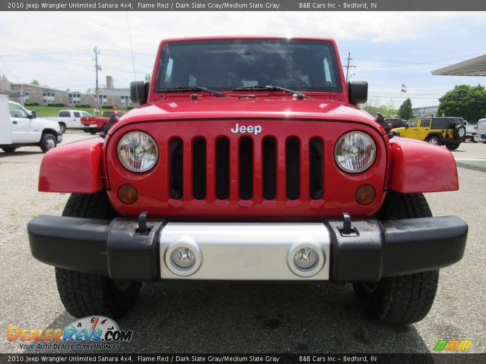 2010 Jeep Wrangler Unlimited Sahara 4x4 Flame Red / Dark Slate Gray/Medium Slate Gray Photo #5