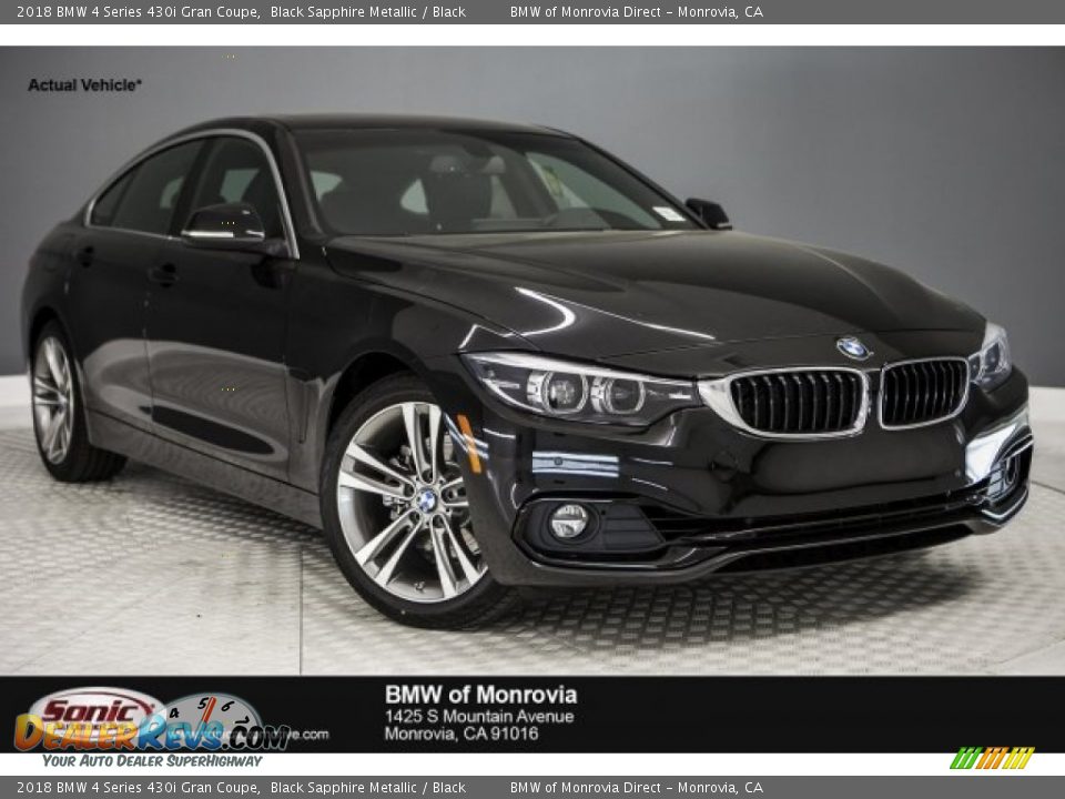 2018 BMW 4 Series 430i Gran Coupe Black Sapphire Metallic / Black Photo #1