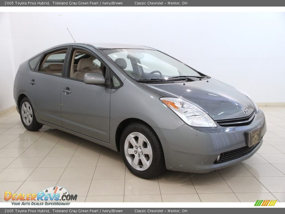 2005 Toyota Prius Hybrid Tideland Gray Green Pearl / Ivory/Brown Photo #1