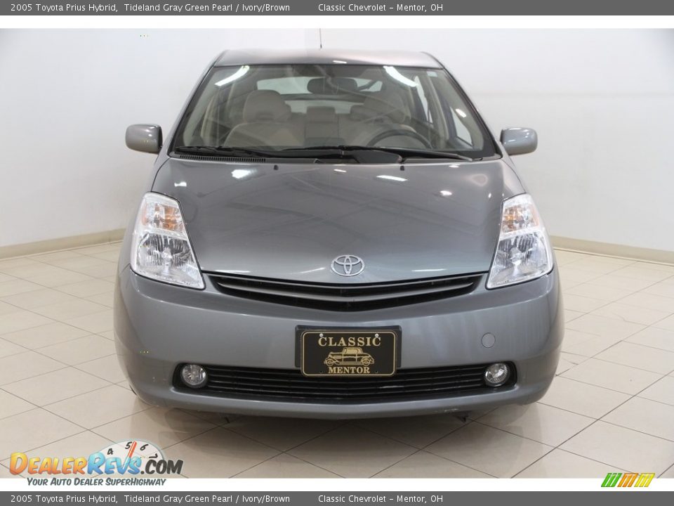 2005 Toyota Prius Hybrid Tideland Gray Green Pearl / Ivory/Brown Photo #2