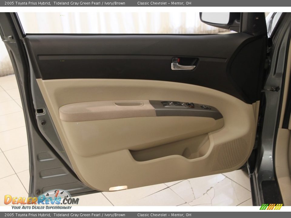 2005 Toyota Prius Hybrid Tideland Gray Green Pearl / Ivory/Brown Photo #4