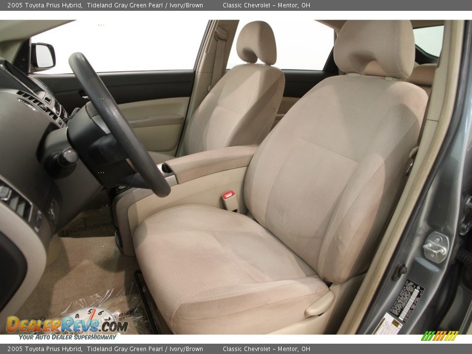 2005 Toyota Prius Hybrid Tideland Gray Green Pearl / Ivory/Brown Photo #5