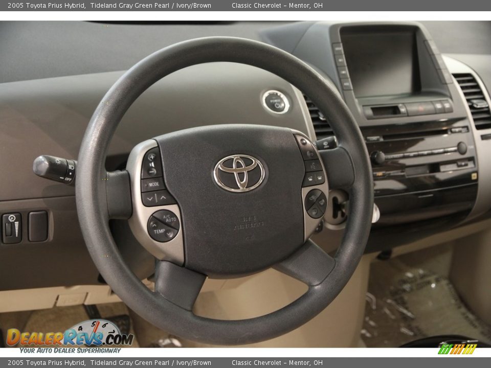 2005 Toyota Prius Hybrid Tideland Gray Green Pearl / Ivory/Brown Photo #6