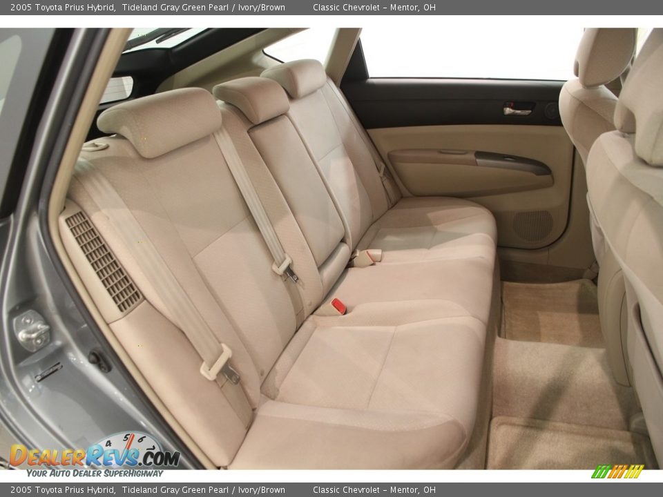 2005 Toyota Prius Hybrid Tideland Gray Green Pearl / Ivory/Brown Photo #12