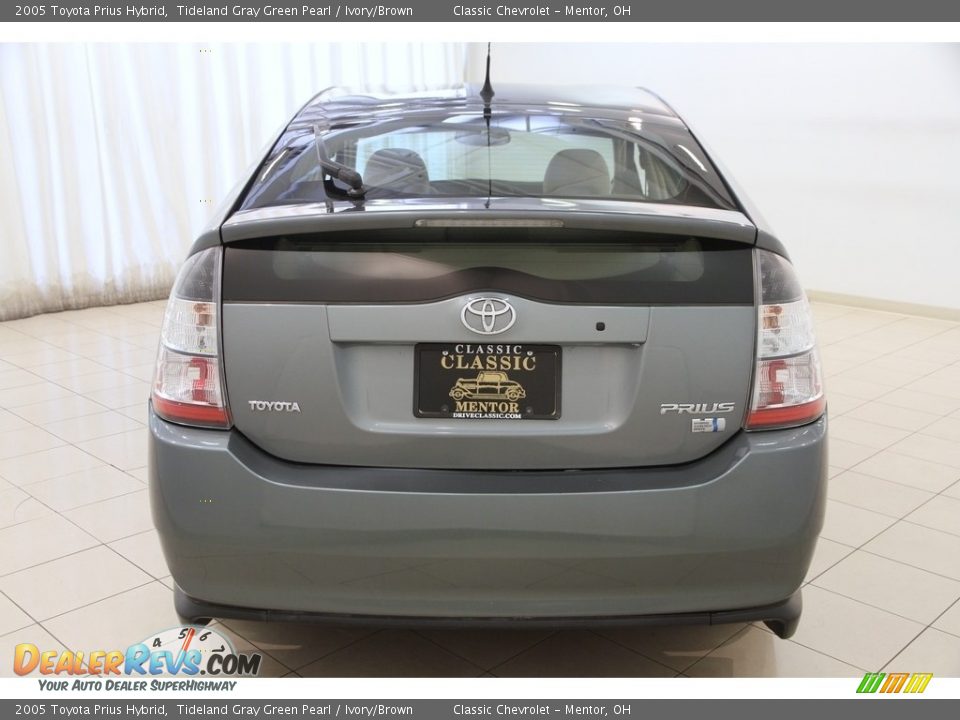 2005 Toyota Prius Hybrid Tideland Gray Green Pearl / Ivory/Brown Photo #14