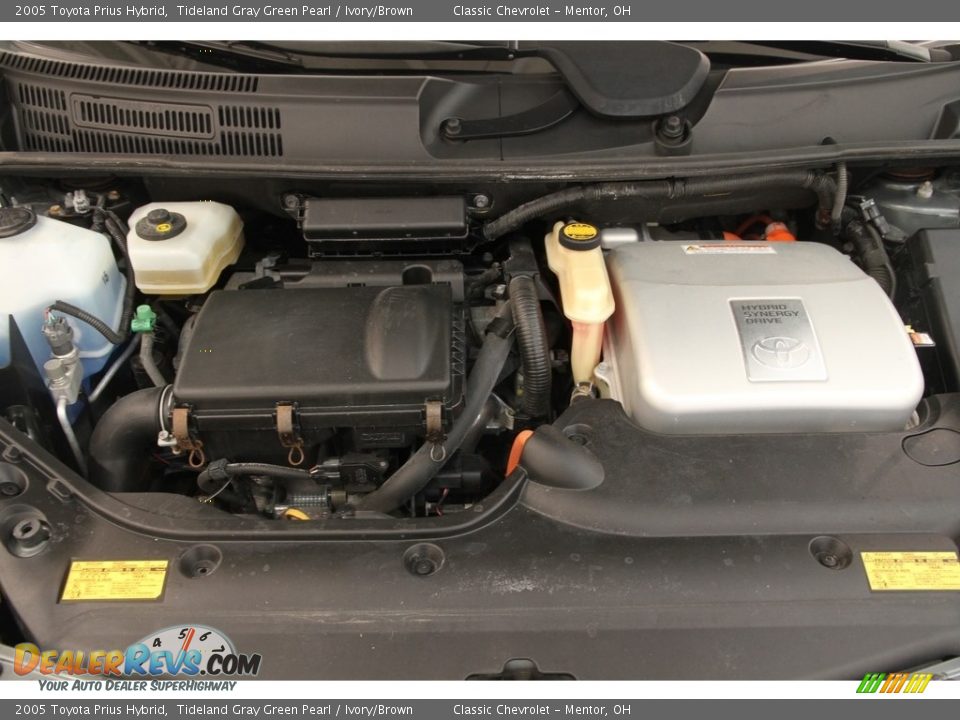 2005 Toyota Prius Hybrid Tideland Gray Green Pearl / Ivory/Brown Photo #15