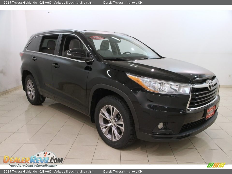 2015 Toyota Highlander XLE AWD Attitude Black Metallic / Ash Photo #1